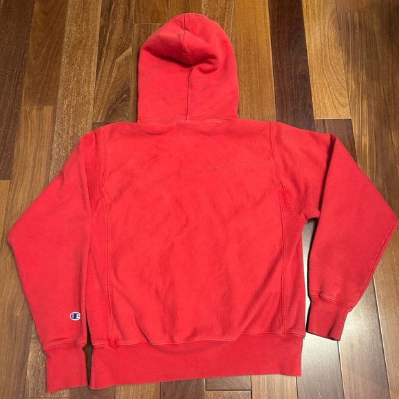 Vintage Champion Reverse Weave Red Hoodie, Size Small, Made in Honduras - Picture 2 of 8